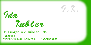 ida kubler business card